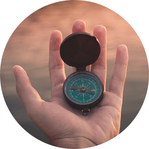 Compass in a hand